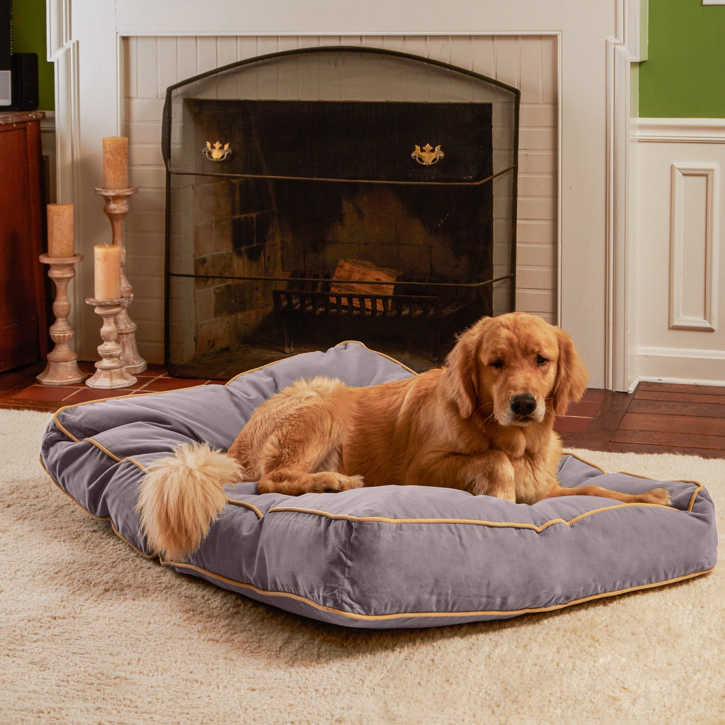 Buster Rectangle Microfiber Pillow Dog Bed