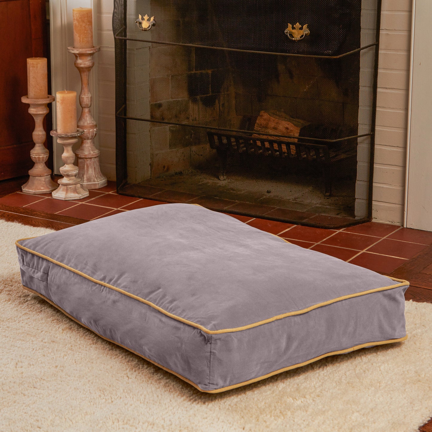 Buster Rectangle Microfiber Pillow Dog Bed