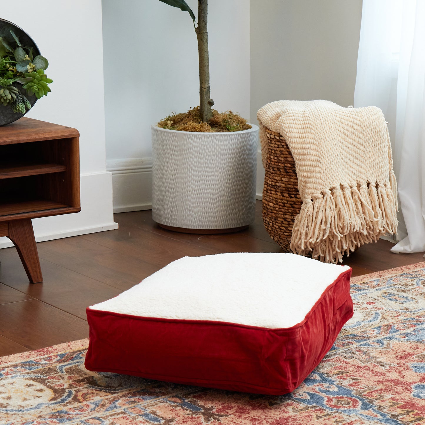 Buster Rectangle Sherpa Top Pillow Dog Bed