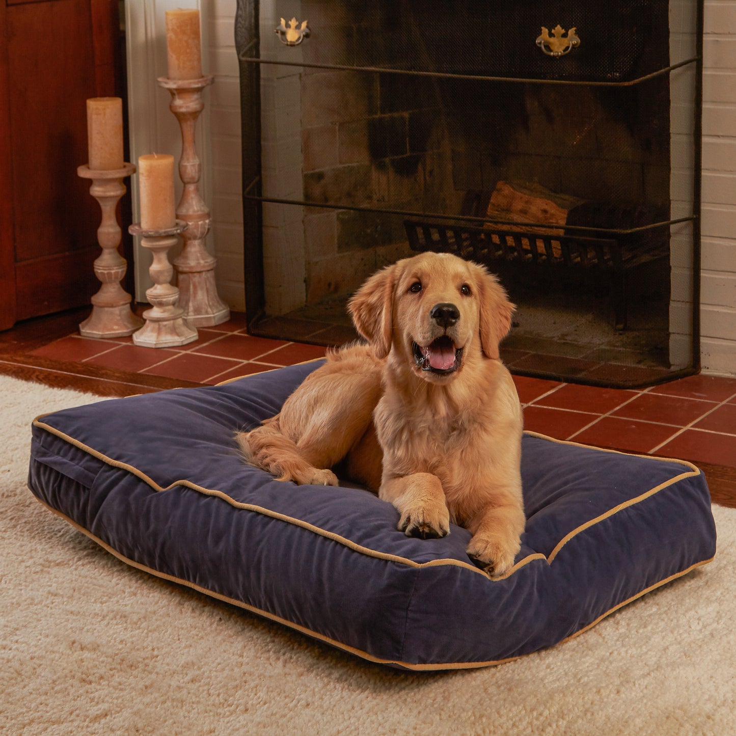 Buster Rectangle Microfiber Pillow Dog Bed