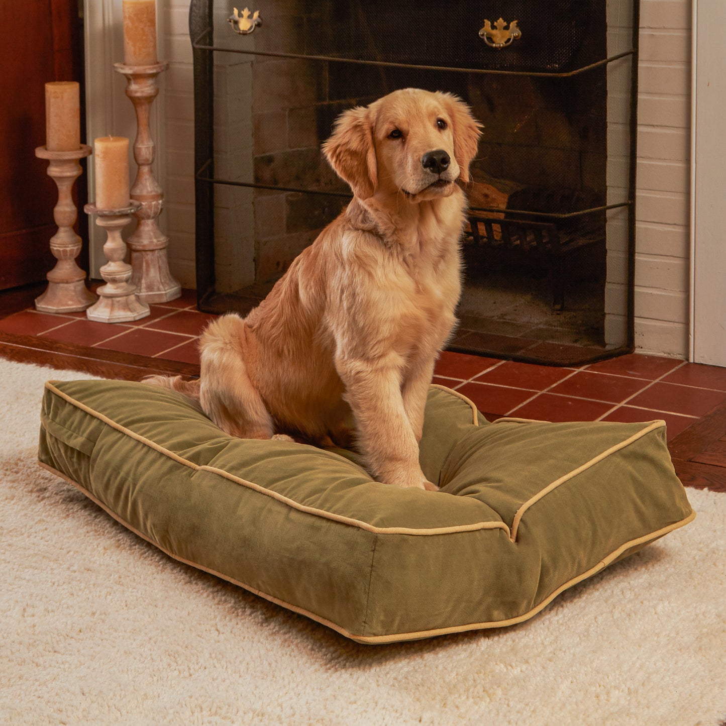 Buster Rectangle Microfiber Pillow Dog Bed