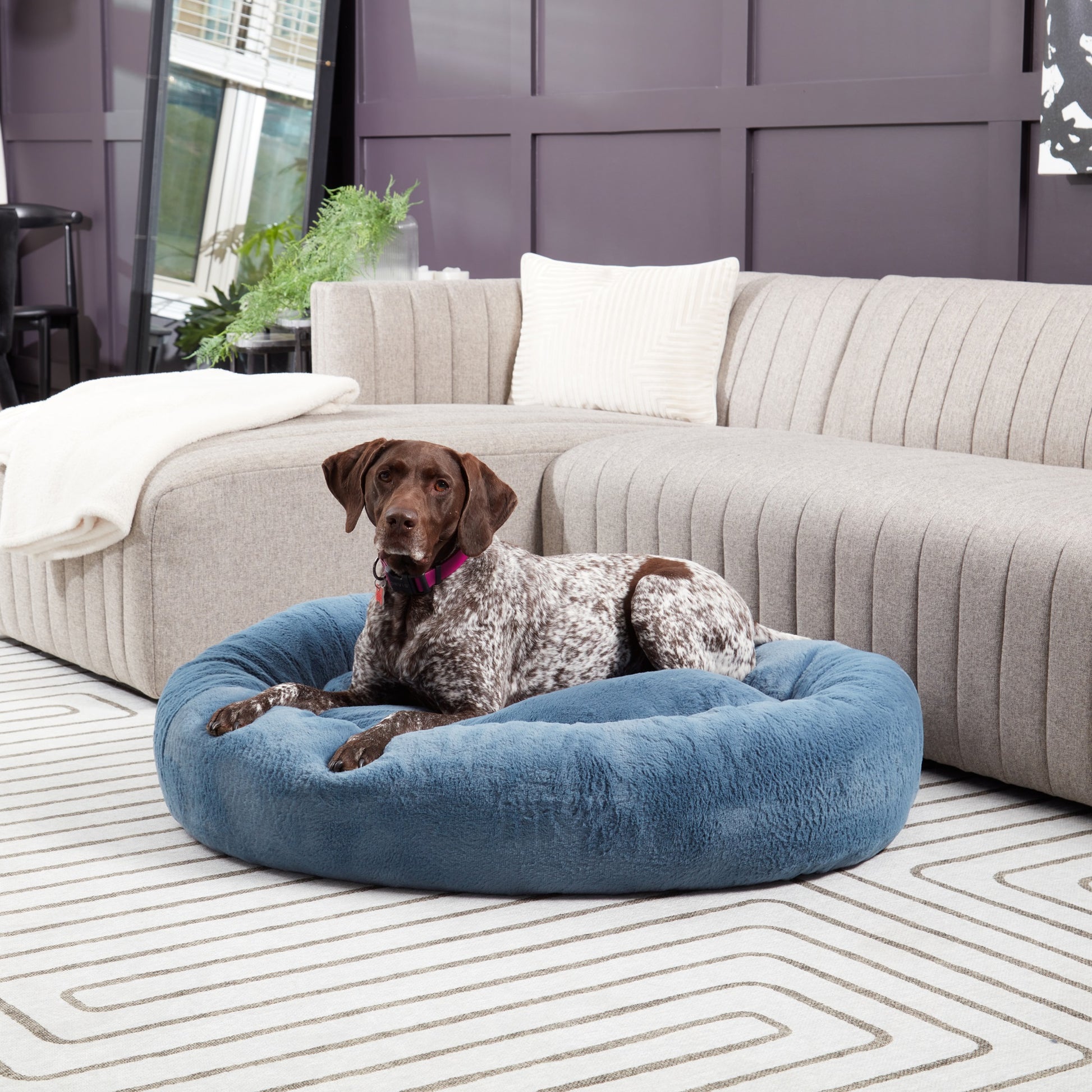 Ryder Faux Fur Snuggler Dog Bed - Main Image